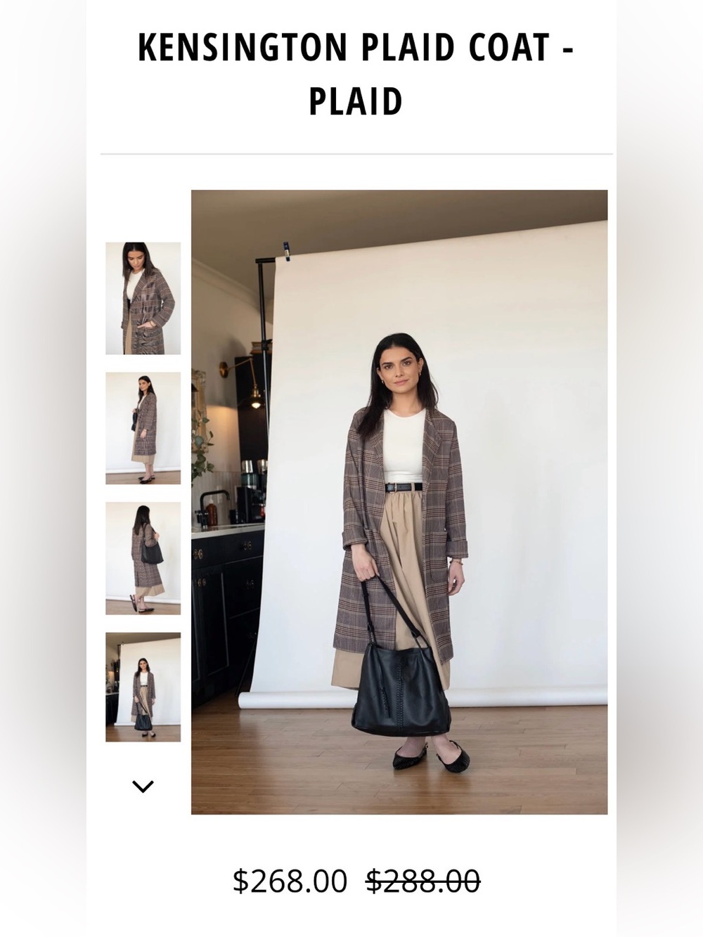 Rebecca King Kensington Plaid Coat S - Picture 6 of 8